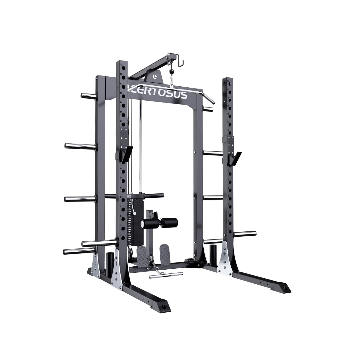 Half Rack PRO Set con Lat Machine — vista 1