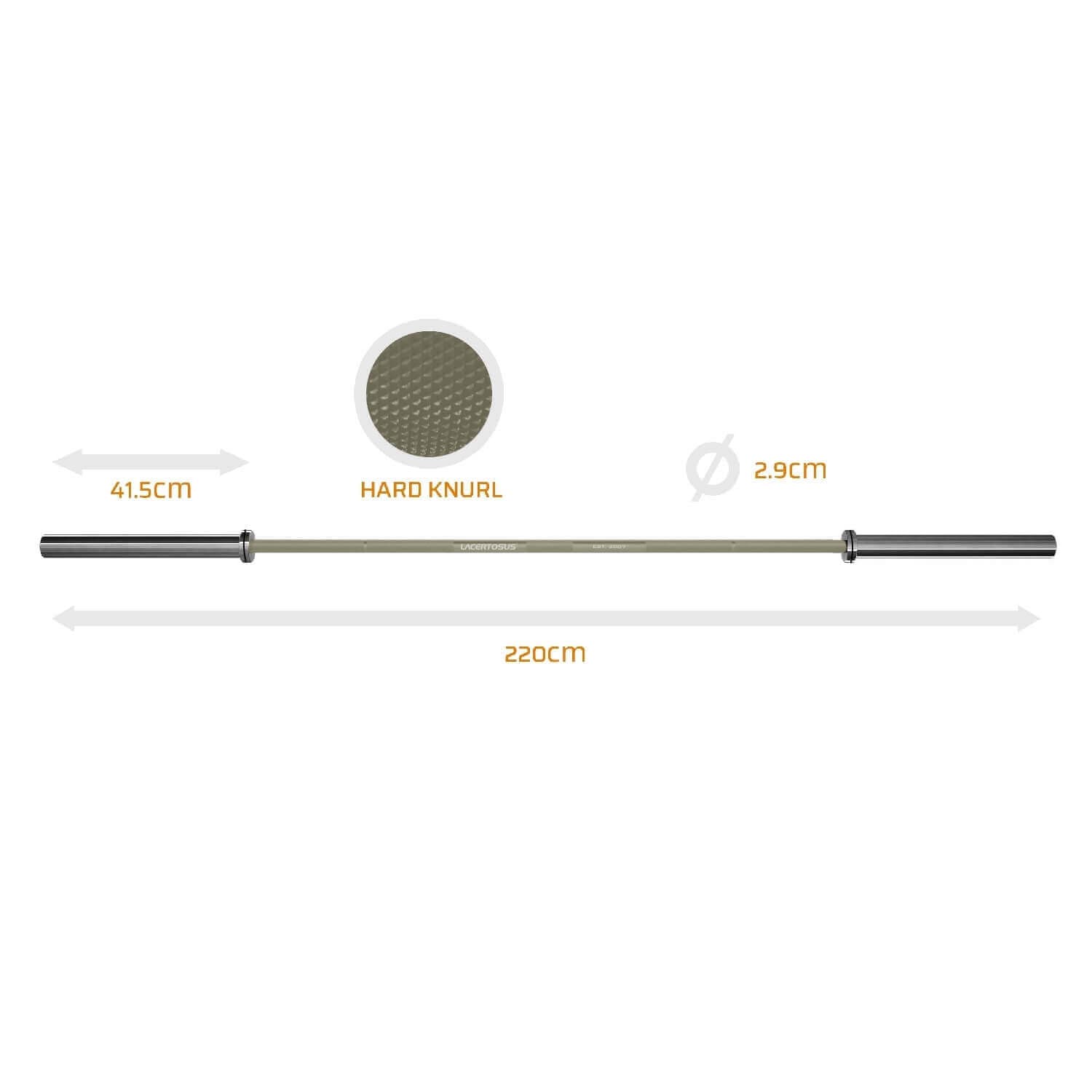 Bilanciere Elite Powerlifting da uomo 220 cm — vista 3