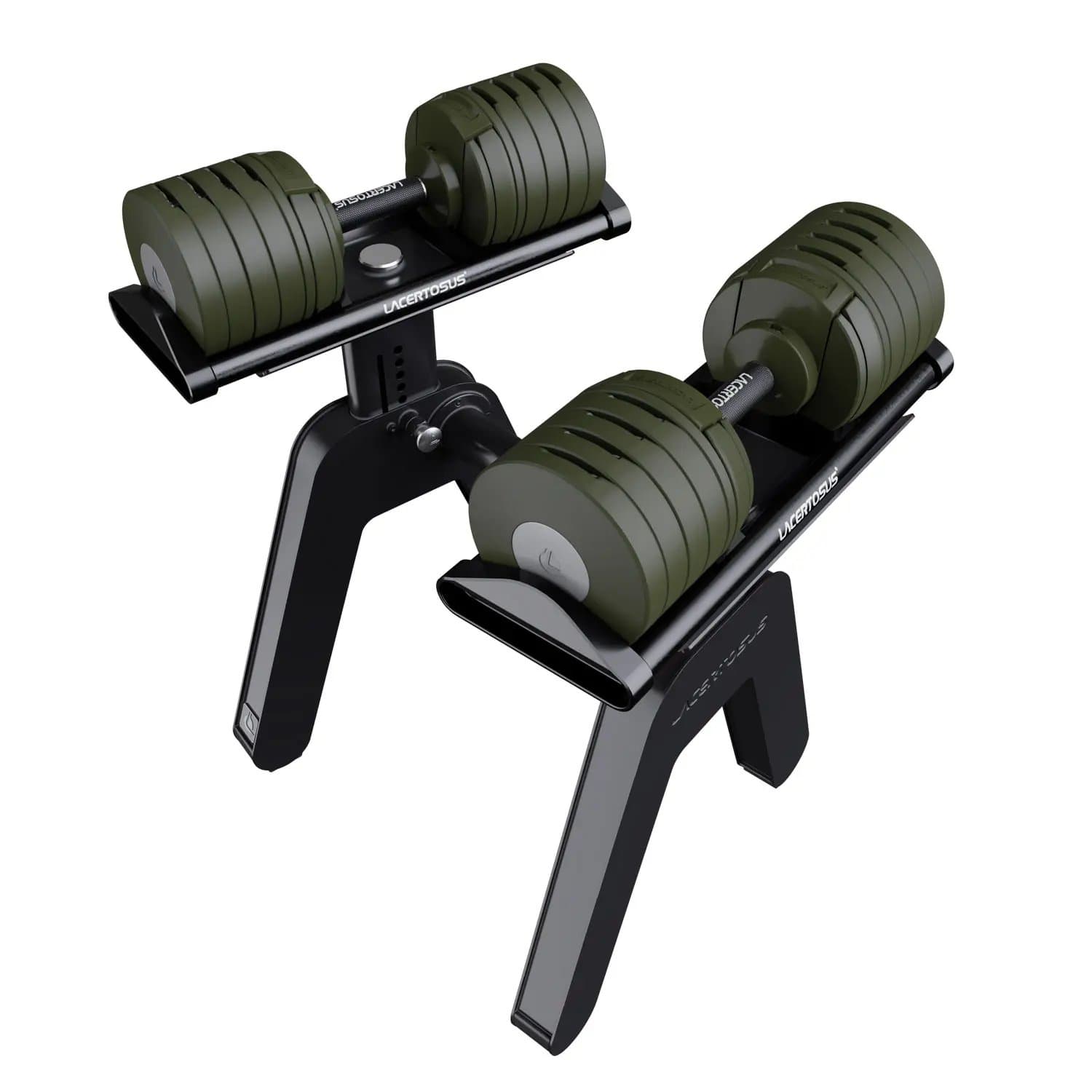 SELEKTOR SET Manubri Regolabili 2-40 Tactical Green con Rastrelliera — vista 2