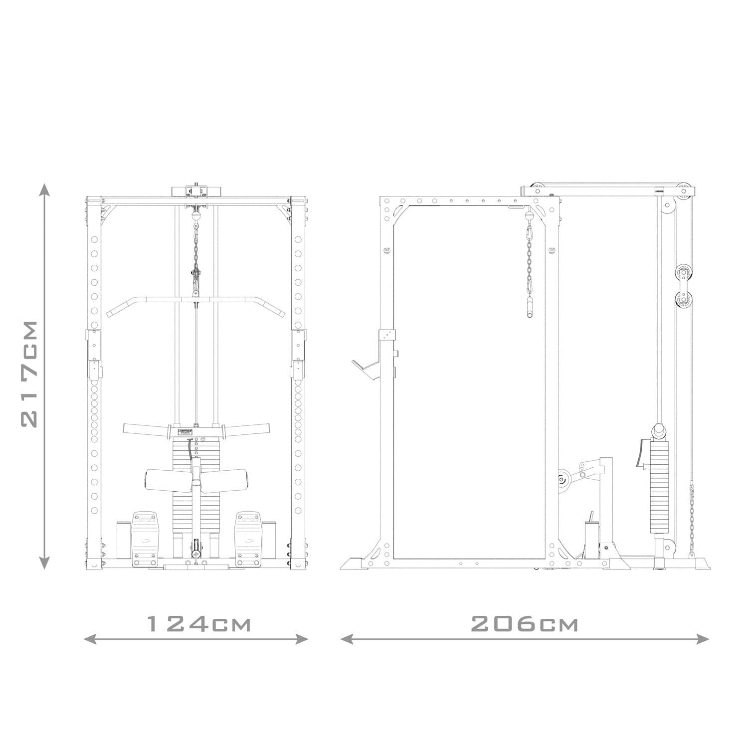 Lacertosus PRO Power Rack + Lat Machine Set 2 — vista 4